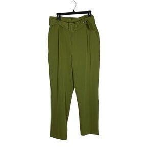 Jason Wu Green Belted Pleated Trouser Pant Size 12